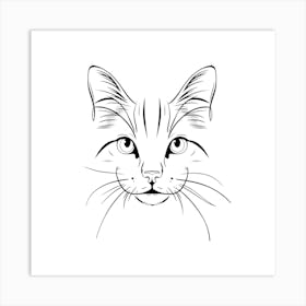 Cat Face Drawing Art Print