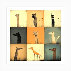 Vertical Dogs IV Art Print