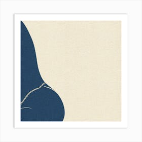 Blue Nude Female Side Profile Art Print