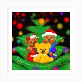 Gay Christmas Teddy Bears 005 1 Art Print