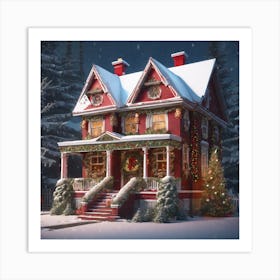 Christmas House 150 Art Print