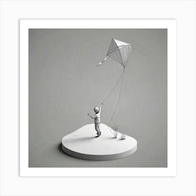 Kite Flying 1 Art Print