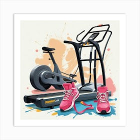 Fitness Tread Machine Art Print