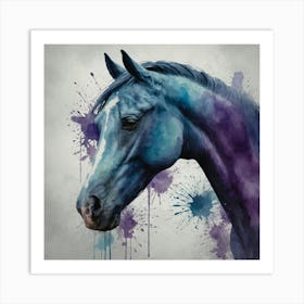 Blue Horse Art Print