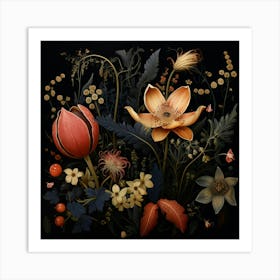 Flowers In The Dark Art Print