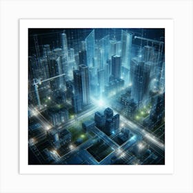 Futuristic Cityscape 1 Art Print