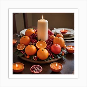 Thanksgiving Table Centerpiece Art Print