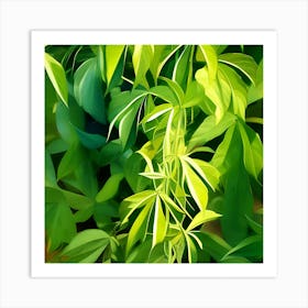 Green Leaves In The Jungle Art Print