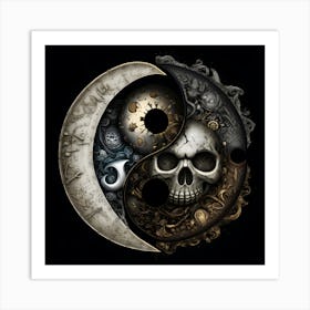 Yin Yang Skull Art Print