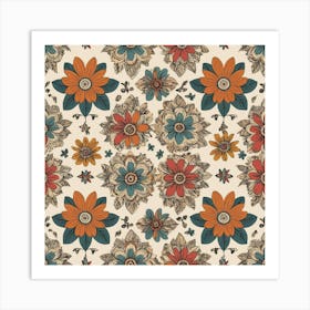 Wallpaper Floral Pattern Art Print