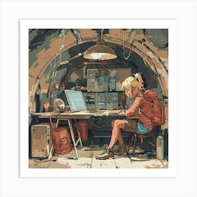 Girl In A Tunnel Art Print