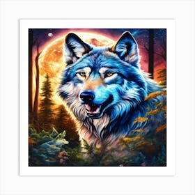 Wolf In The Forest 2 Art Print