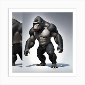 A Snapping Gorilla With A Digital Camera (2) Art Print