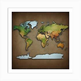 Default Create Unique Design Of World Map 3 Art Print