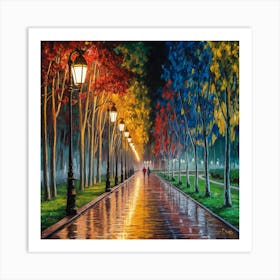 After The Rain Vibrant Park Stroll (3) Art Print