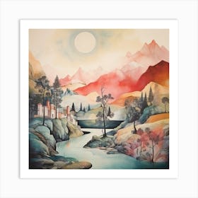 Ethereal Enchantment: Abstract Italian Dreams Art Print