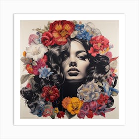 'A Woman With Flowers' Art Print