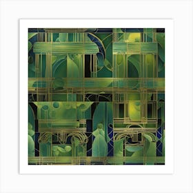 Jade green staging art Art Print