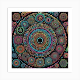 Psychedelic Circles Mandala Art Print