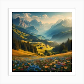 Swiss Alps Landscape Art Print