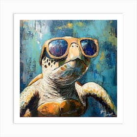 Sea Turtle In Sunglasses 9 Art Print