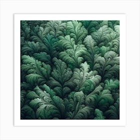 Abstract Green Leaves 4 Art Print