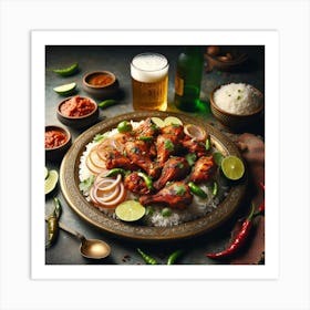 Indian Chicken Choila Food Art Print