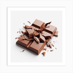 Chocolate Bar Isolated On White Art Print