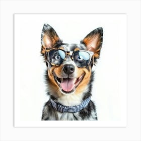 Australian Shepherd Wearing Sunglasses Art Print