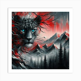 Leopard In The Mountains Art Print