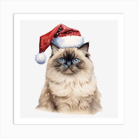 Santa Claus Cat 23 Art Print