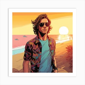 Beach Guy Art Print