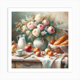 Table With Flowers 2 Art Print