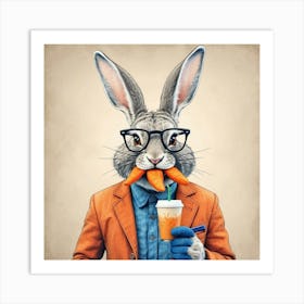 Rabbit With Carrots 21 Art Print