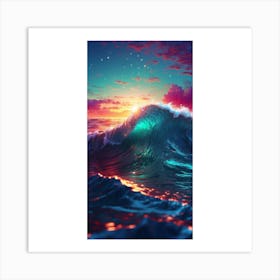 Sunset Over The Ocean Art Print