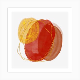 Red And Gold Sphere Art Print