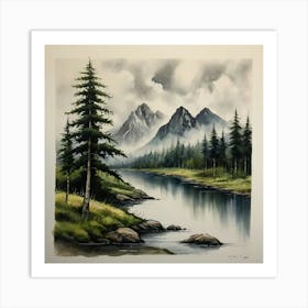 Mountain Lake Art Print