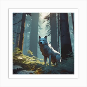 Wolf In The Woods 72 Art Print