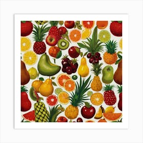 Fruit - White Art Print