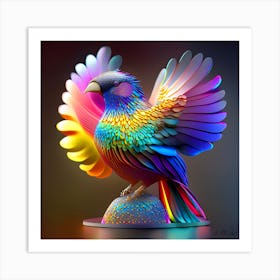 A Colorful Beautifully Designed Paint of Rainbow Parrot as a Model Art Art Print