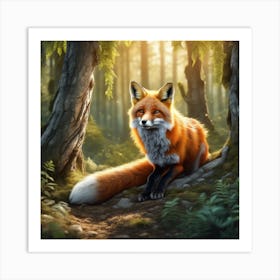 Red Fox In The Forest 69 Art Print