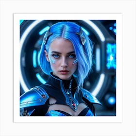 Blue Haired Girl 6 Art Print