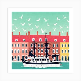 Ship In The Harbor Art Print