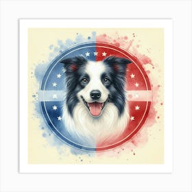 Watercolor Border Collie 2 Art Print