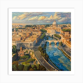 Rome At Sunset Art Print