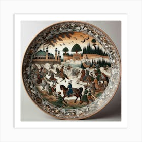 Pottery Plate With A Scene From Pakistani History (3) Art Print