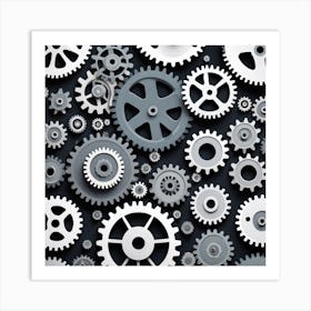 Gears Background Art Print