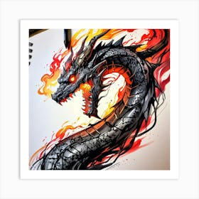 Dragon Drawing 3 Art Print