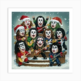 Kiss Santa Claus Art Print