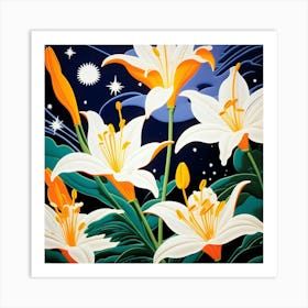 Lunar lilies 4 Art Print